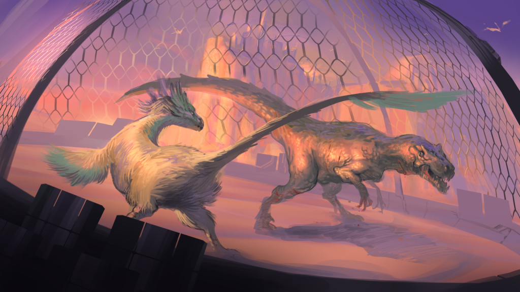 "The Scrape" Illustration by the excellent Felipe de Barros: https://www.artstation.com/felipedb